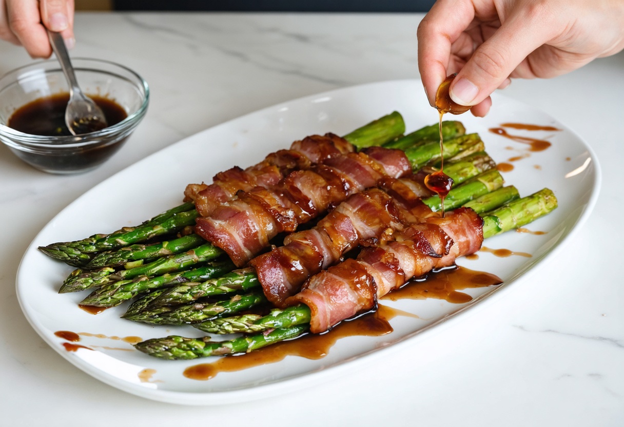 Bacon-Wrapped Asparagus with Maple Glaze
