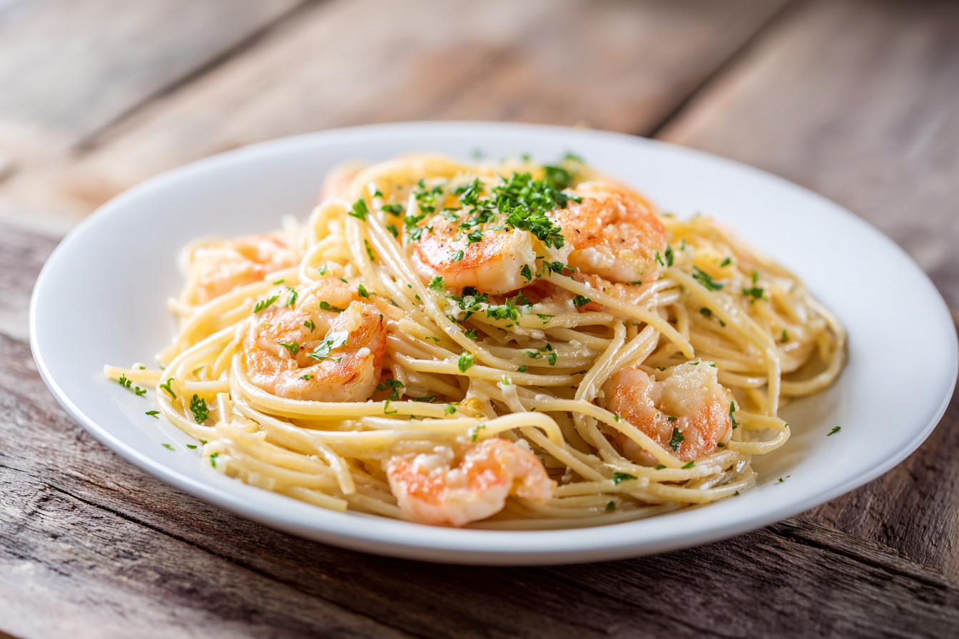 Mediterranean Garlic Shrimp Pasta