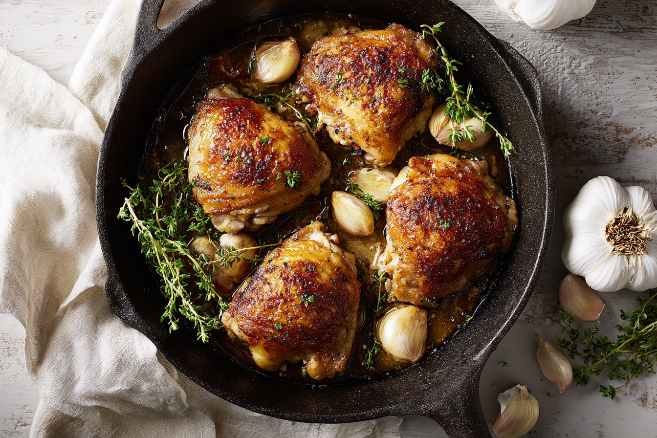 Garlic Herb Roasted Chicken Thighs