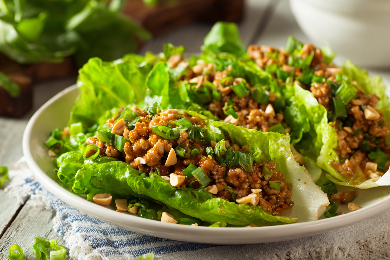 Healthy Chicken Lettuce Wraps With Crunch