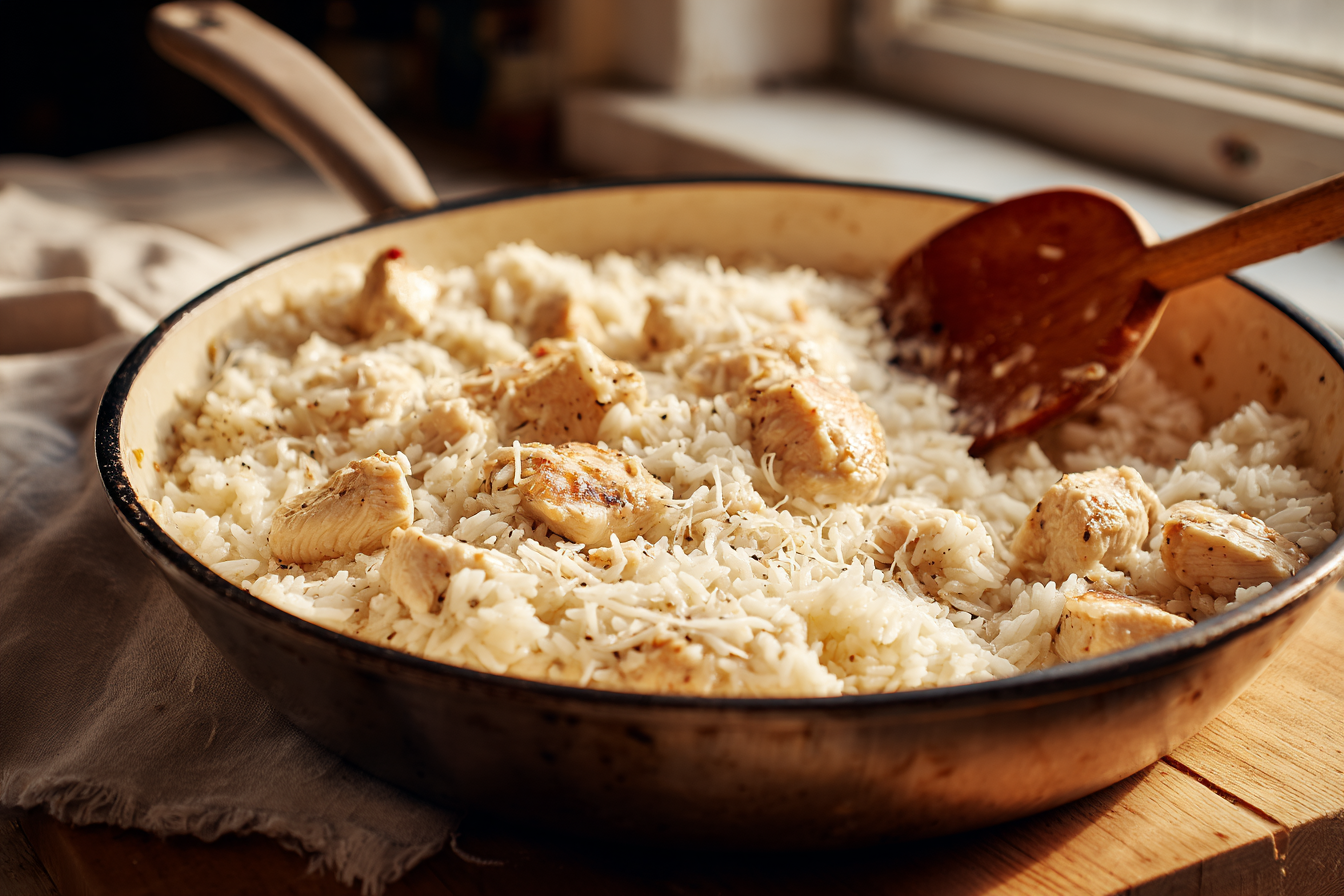 One-Pot Creamy Chicken and Rice With Parmesan