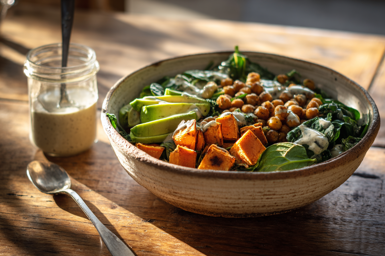 Roasted Sweet Potato and Chickpea Power Bowls