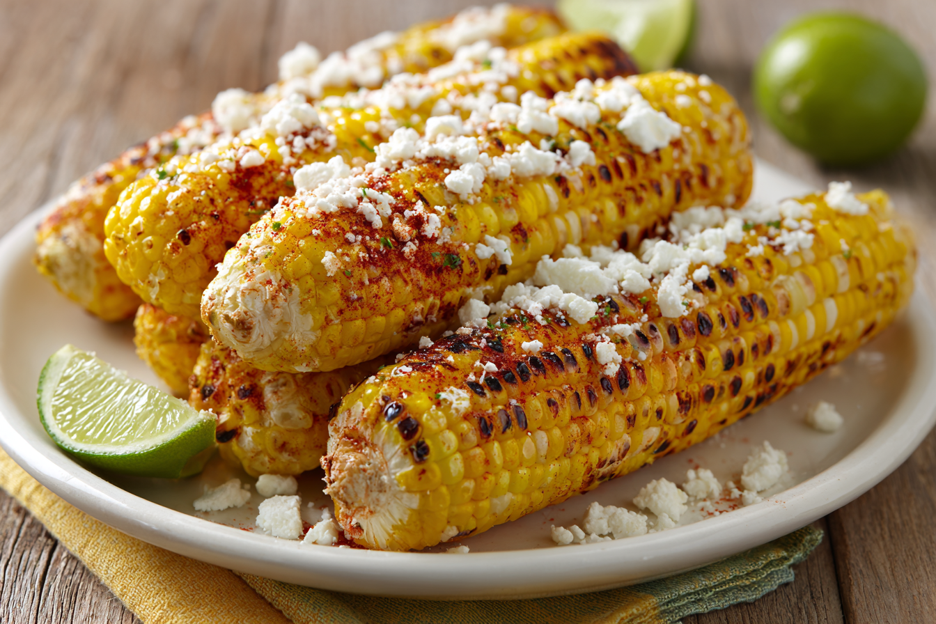 Spicy Grilled Corn With Lime and Cotija Cheese